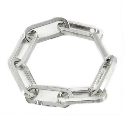 Bracelet Rétro Argenté Maillon Ajouré Gravé - Extensible, Modèle 633 - Occasion