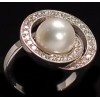 Bague or blanc Perle et Diamants