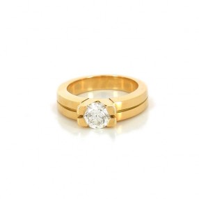 Solitaire diamant en or jaune