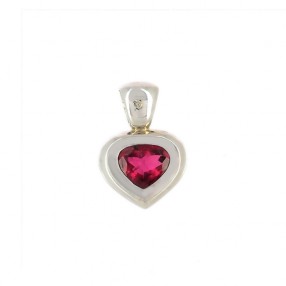 Pendentif Coeur en or blanc...