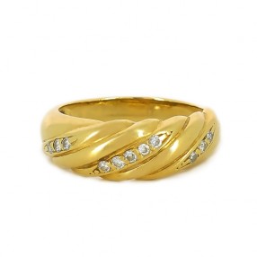 Bague torsade en or jaune...