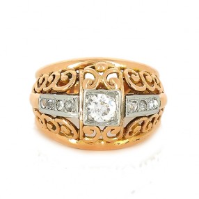 Bague 1950' diamants en or...