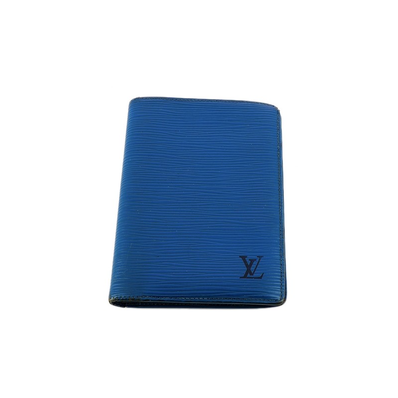 Portefeuille Louis Vuitton 4 vues en cuir épi bleu