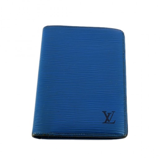 Portefeuille Louis Vuitton 4 vues en cuir épi bleu