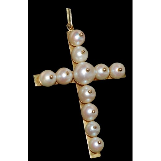 Pendentif Croix en Perles de Cultures