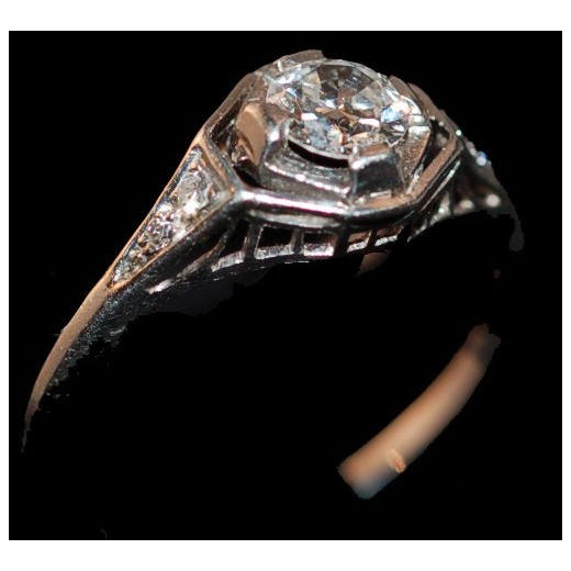Solitaire Platine diamant 1930's