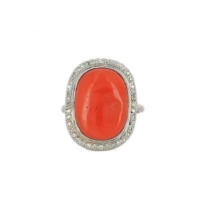 Bague ancienne  avec corail...