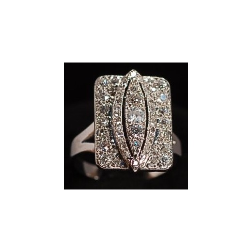 Bague rectangulaire diamants1930's