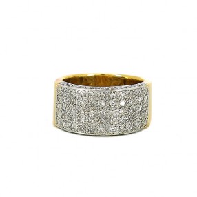 Bague pavage diamants 2 ors