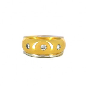 Bague Jonc 2 ors et diamants