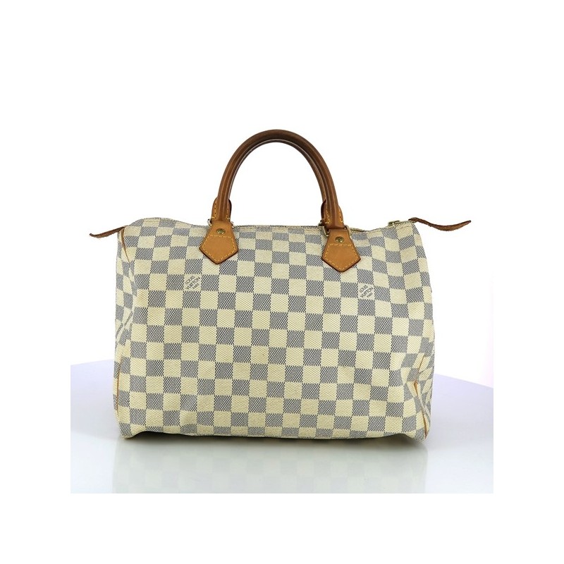 Sac Louis Vuitton Speedy 30 en toile damier azur