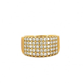 Bague en or jaune et diamants