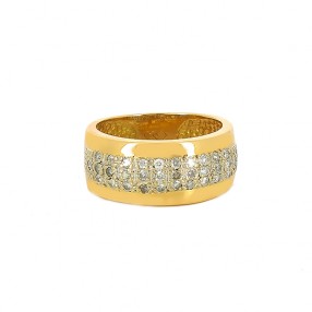 Bague Jonc 2 ors et diamants