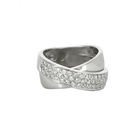 Bague Ruban en or blanc et...