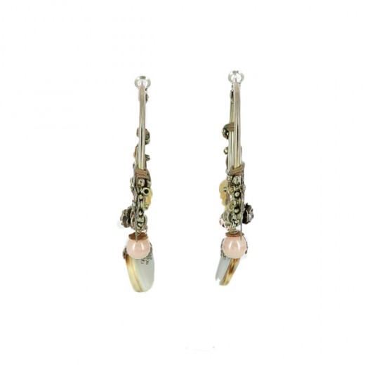 Boucles D'oreilles Fantaisie GAS – Perles & Métal – Noir – Dormeuses