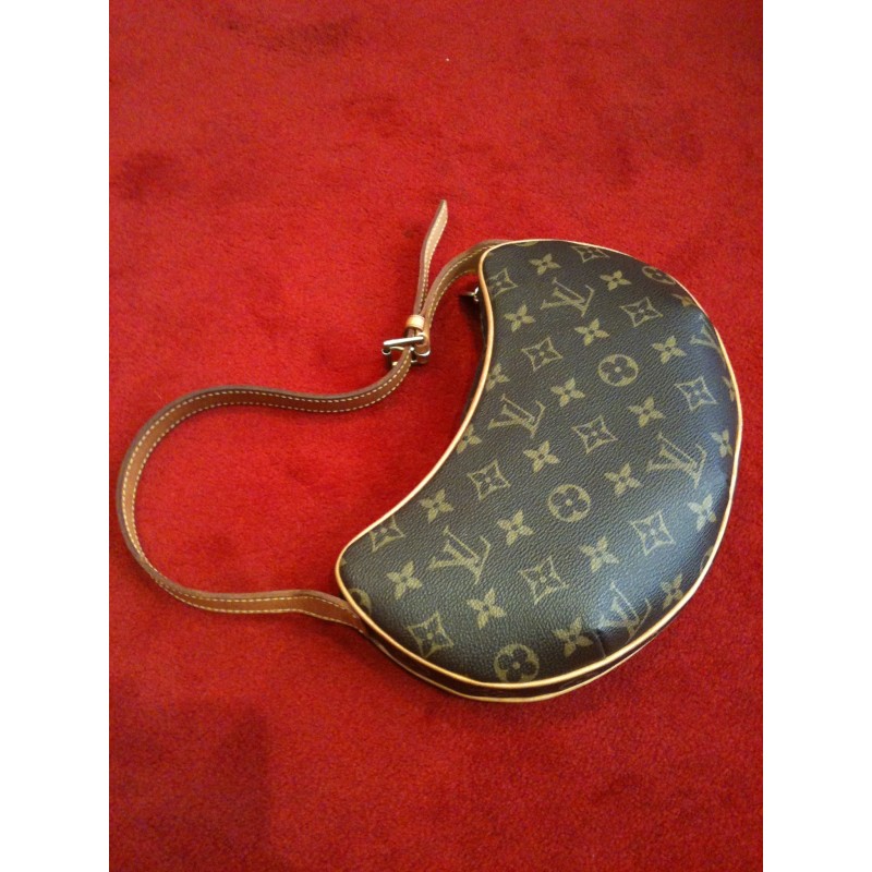 Sac à main croissant en toile Louis Vuitton Brown in Cloth - 31633165