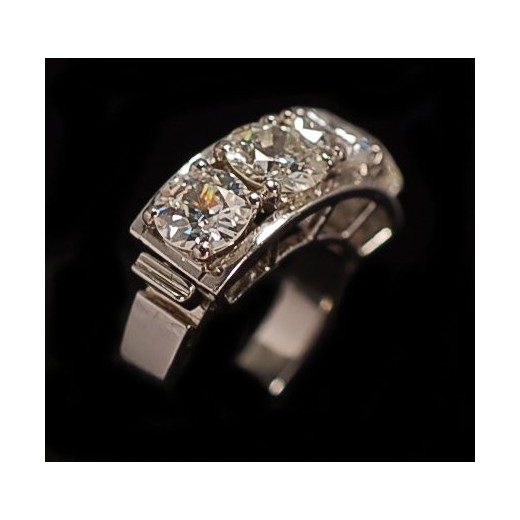 Bague jarretiere diamants 1930's
