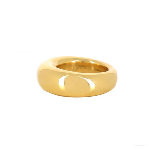 Bague Chaumet En Or Jaune 18 Carats - Alliance épaisse Et Lourde, Occasion Luxe