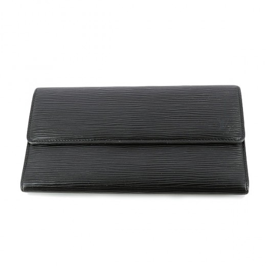Portefeuille Louis Vuitton Porte-Trésor en cuir épi noir