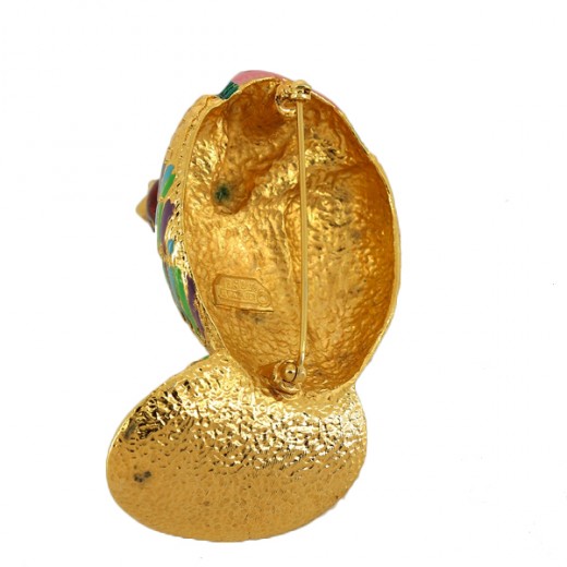 Broche Carven Vintage Plaqué Or avec Strass Bijou Élégant de