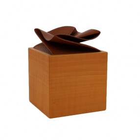 Boîte Hermès en bois et cuir
