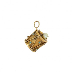 Pendentif Tambour en or jaune