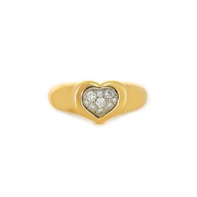 Bague Cœur en Deux Tons...