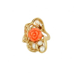 Bague Rose de Corail et...