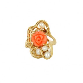 Bague Rose de Corail et...