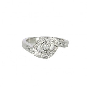 Bague en or blanc et diamants