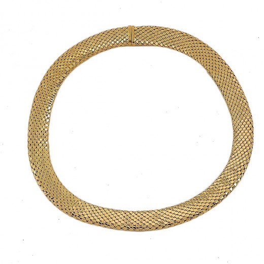 Collier Mailles Serpent Vintage Années 70 - Argenté - Occasion Parfait état