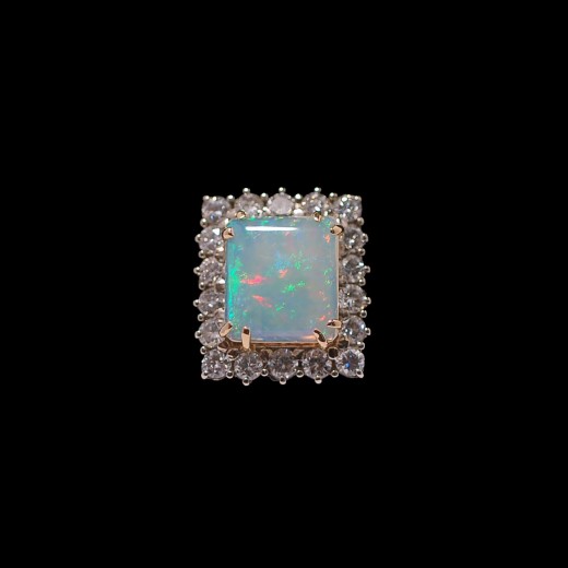 bague diamant opale