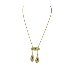 Collier Centre Rubis,...