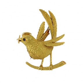 Broche Oiseau en Or Jaune...