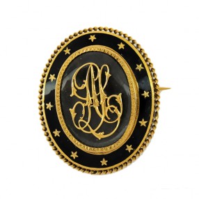 Broche ancienne ovale en or...