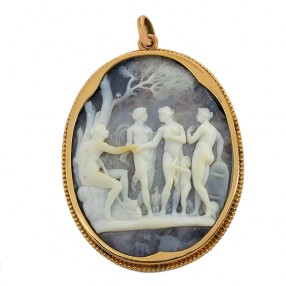 Pendentif Camée bleu "...