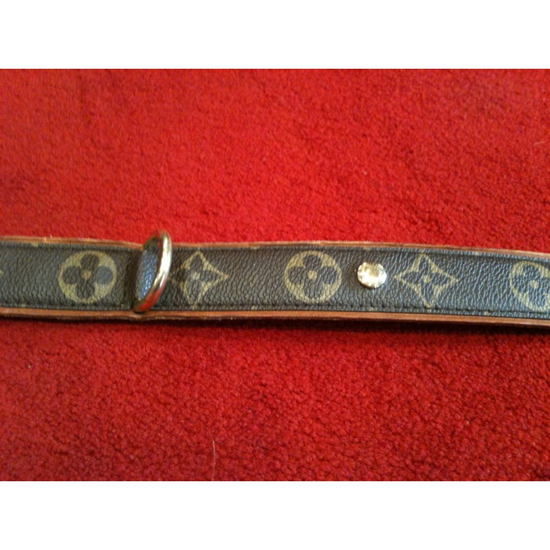 Collier de Chien Louis Vuitton Baxter MM en toile monogram