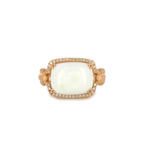 Bague en or rose, Agate...