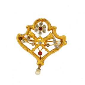 Broche 1910' Volutes en or...