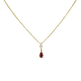 Collier centre Rubis et...