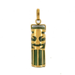 Pendentif Tiki en jade et...