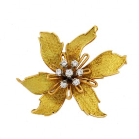 Broche Fleur stylisée 2 ors...