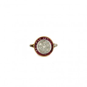 Bague 1920' 2 ors, roses de...