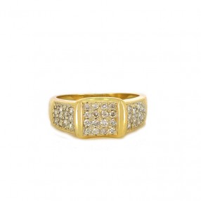 Bague en or jaune et diamants