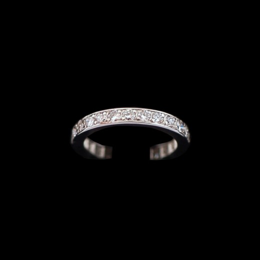 Alliance moderne or et pavage diamants
