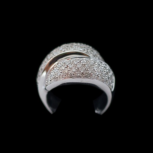 Bague moderne Or et pavage diamants