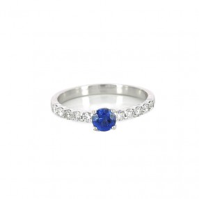 Bague en or blanc, Diamants...
