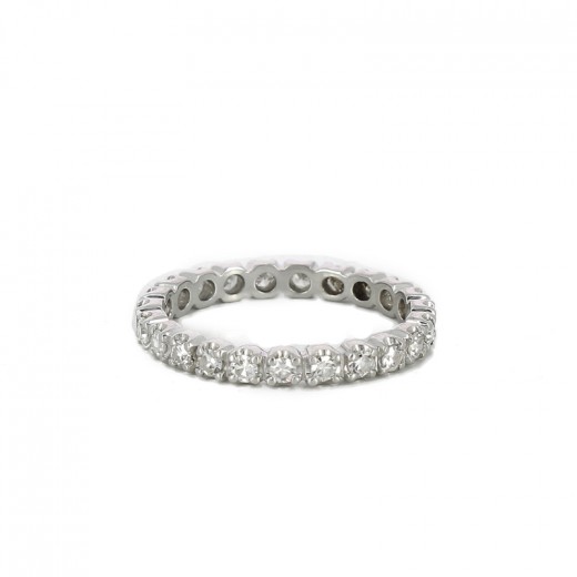 Bague Vintage Alliance Complète - Or Couleur Avec Cristaux Type Diamant - Taille 59 - État Impeccable