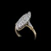 Bague marquise deux ors et diamants