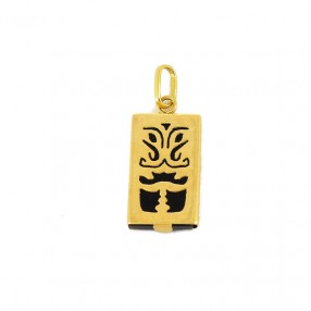 Pendentif Tiki en or jaune...